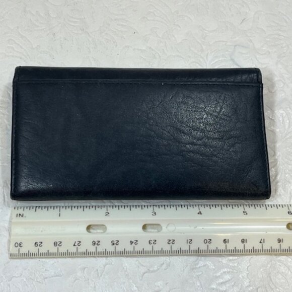 VTG Buxton Black Cowhide Leather Trifold Wallet Credit Card Slots 5.5"x3.25" - Picture 9 of 16